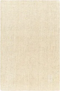 Flat no-pile Calla Butter Handmade Rug in natural light beige jute with a tight handwoven texture