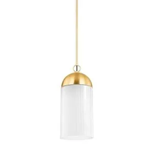 Product Image 1 for Emory 1-Light Modern Aged Brass & Glass Pendant from Mitzi