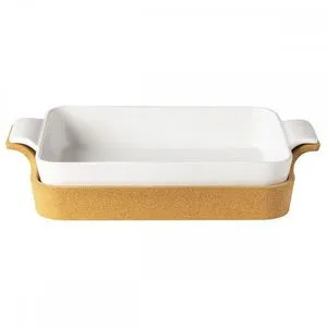 Product Image 1 for Ensemble Large Ceramic Stoneware Rectangle Baker with Cork Tray from Casafina
