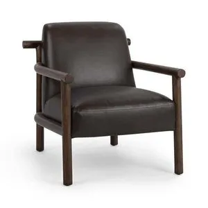 Product Image 1 for Azoria Top Grain Leather Accent Chair from Classic Home