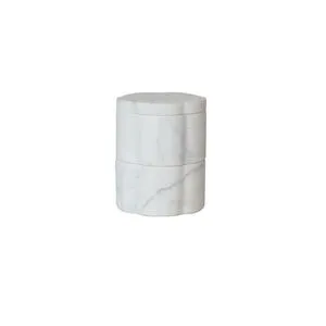 Product Image 1 for Elegant Marble Pinch Pot with Lid, White from Creative Co-Op