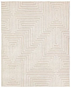 Product Image 1 for Zaoic Handknotted Geometric Cream / Taupe Rug from Jaipur 