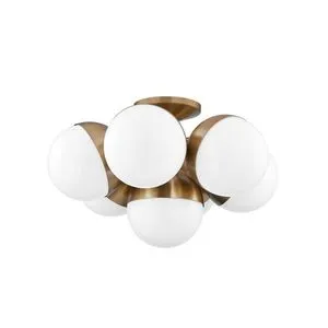 Product Image 1 for Cupertino 7 Light Patina Brass Semi Flush Mount from Troy Lighting