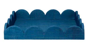 Product Image 1 for Wonderland Indigo Scalloped Decorative Tray from Jamie Young