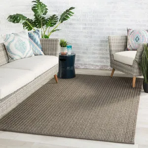 Product Image 2 for Iver Indoor / Outdoor Solid Gray / Taupe Area Rug from Jaipur 