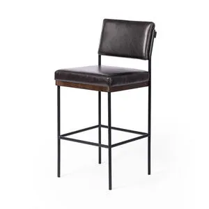 Product Image 1 for Benton Leather Sonoma Black Counter Stool from Four Hands
