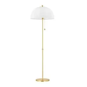 Product Image 1 for Meshelle 1-Light Modern Aged Brass Dome Floor Lamp from Mitzi