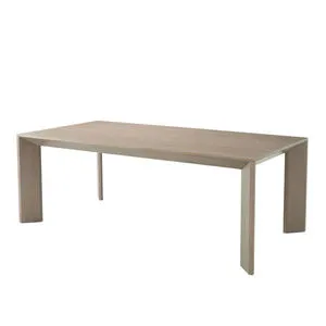 Rectangular Decoto Dining Table with solid oak veneer and sleek gray finish, seats up to six