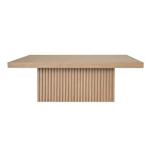 Product Image 1 for Tyson Slatted Pedestal Base Coffee Table In Natural Oak from Worlds Away