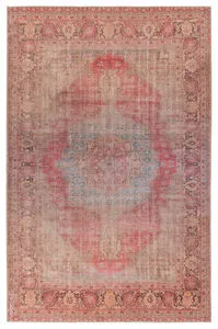 Product Image 4 for Leonine Medallion Red/ Blue Rug from Jaipur 
