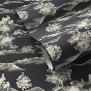 Product Image 1 for Abundance Black Wallpaper from Four Hands