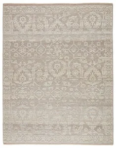 Product Image 2 for Ayres Hand-Knotted Floral Taupe/ Gray Rug from Jaipur 