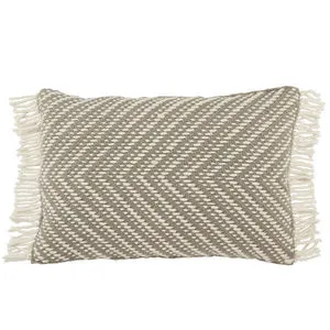 Product Image 3 for Odessa Chevron Gray/ Ivory Indoor/ Outdoor Lumbar Pillow from Jaipur 