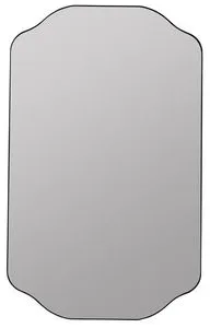 Hayes Modern Wall Mirror with minimalist matte black frame and curved edges, contemporary metal design