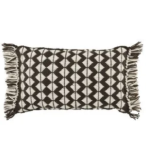 Product Image 2 for Perdita Geometric Lumbar Black and White Outdoor Pillow from Jaipur 
