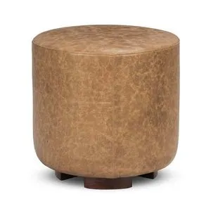 Product Image 1 for Millo Top Grain Leather Round Ottoman from Classic Home