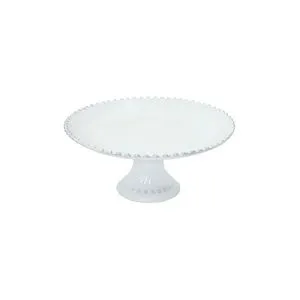 Product Image 1 for Pearl 11'' Scalloped Ceramic Stoneware Stand - White from Costa Nova
