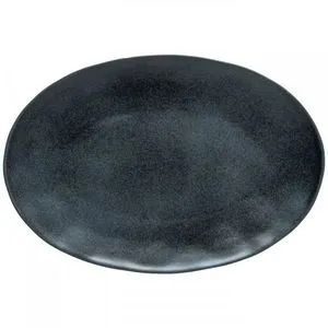 Product Image 1 for Livia Large Ceramic Stoneware Oval Platter - Matte Black from Costa Nova