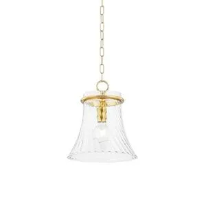 Product Image 1 for Cantana 1-Light Modern Aged Brass Small Bell Pendant from Mitzi