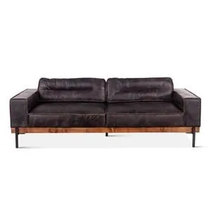 Product Image 3 for Chiavari Distressed Antique Ebony Leather Sofa from World Interiors