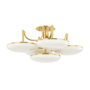 Product Image 1 for Bregman 5-Light Aged Brass Semi Flush from Hudson Valley