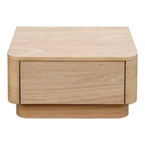 Round Off Small Nightstand in pale natural wood with rounded corners and a drawer front matching the grain