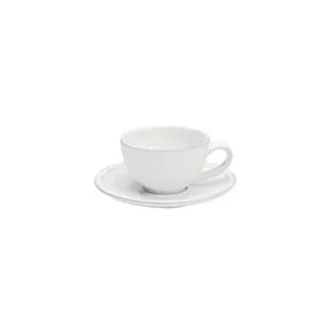 Product Image 1 for Friso Ceramic Stoneware Coffee Cup and Saucer, Set of 6 - White from Costa Nova