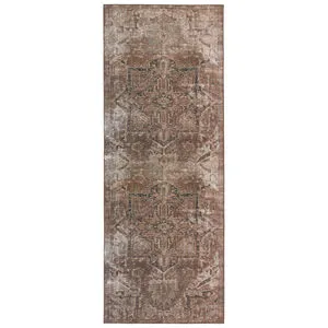 Product Image 1 for Kate Vintage-Style Lester + Minita Medallion Brown/ Tan Rug - 3' x 8' from Jaipur 