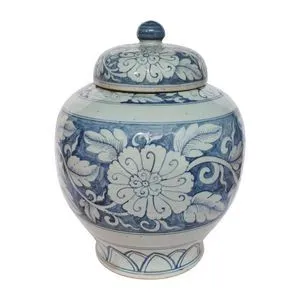Product Image 1 for Blue & White Lidded Peony Jar from Legend of Asia