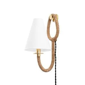 Product Image 1 for Deaver 1 Light Rattan Wrapped Portable Sconce from Troy Lighting