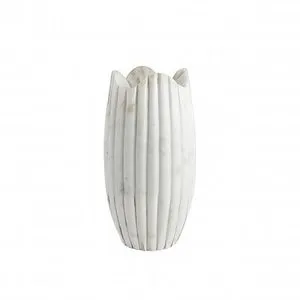 Product Image 1 for Fluted Marble White Vase from BIDKHome