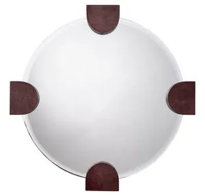 Product Image 1 for Quadrant Leather Round Wall Mirror from Jamie Young