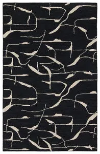 Product Image 1 for Nikki Chu by Noir Handmade Abstract Black / White Rug 18" x 18" from Jaipur 