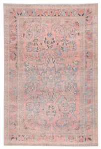Product Image 9 for Pippa Medallion Pink / Light Blue Area Rug from Jaipur 