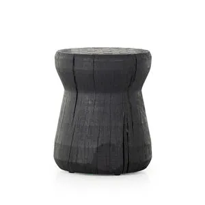 Wesson Chess Table carved from solid black wood with a built-in chessboard on the top