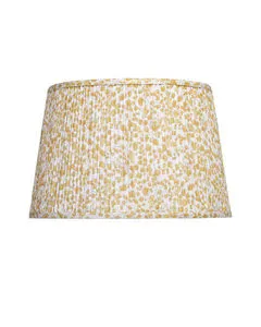 Maiden Fern Medium Tapered Lamp Shade in yellow with pleated ginkgo-inspired fabric