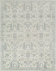 Product Image 1 for Aleyna Hand-Knotted Light Blue / Cream Rug - 10' x 14' from Surya