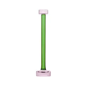 Product Image 1 for Glass Candle Holder Pink & Green from BIDKHome