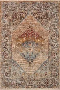 Sorrento Multi Sunset Rug with warm vintage-inspired intricate pattern in orange, blue, and beige tones, 11'6" x 15'7"