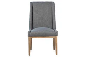 Front view highlighting wide cushioned seat and angled backrest
