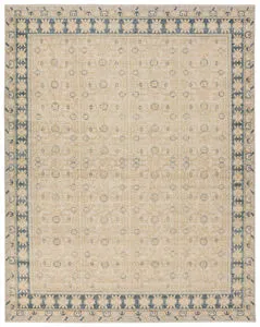 Product Image 7 for Designer Edit Merriman Hand-Knotted Trellis Tan / Blue Rug 6' x 9' from Jaipur 