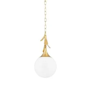 Product Image 1 for Victoria 1-Light Modern Decorative Vintage Gold Leaf Small Pendant from Mitzi