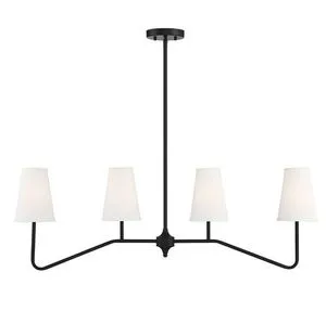 Product Image 6 for Jessica 4 Light Matte Black Linear Chandelier from Savoy House 
