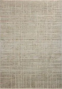 Wade Mist / Gold Rug with abstract linear pattern in muted earth tones and textured distressed effect