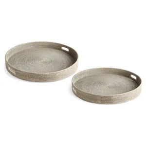 Product Image 1 for Burma Rattan Round Ottoman Trays, Set of 2 from Napa Home And Garden