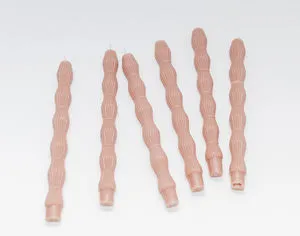 Product Image 1 for Maddison 10 1/4" Unscented Khahki Diamond-Sculpted Ribbed Taper Candles, Set of 6 from Creative Co-Op