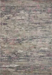Contemporary 2'6" x 4'0" rug with wide heathered stripes in muted neutral tones and subtle ribbing texture