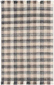 Product Image 1 for Reliance Hand-Woven Global Wool Charcoal / Tan Plaid Rug - 2' x 3' from Surya