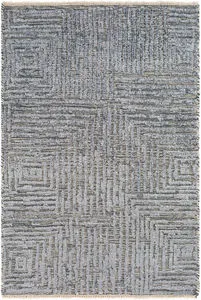 Product Image 1 for Lora Hand-Knotted Denim / Oatmeal Rug - 2' x 3' from Surya