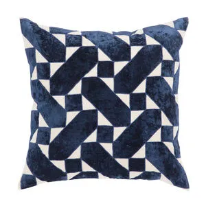 Product Image 4 for Danceteria Blue/ Ivory Geometric   Throw Pillow 22 inch by Nikki Chu from Jaipur 